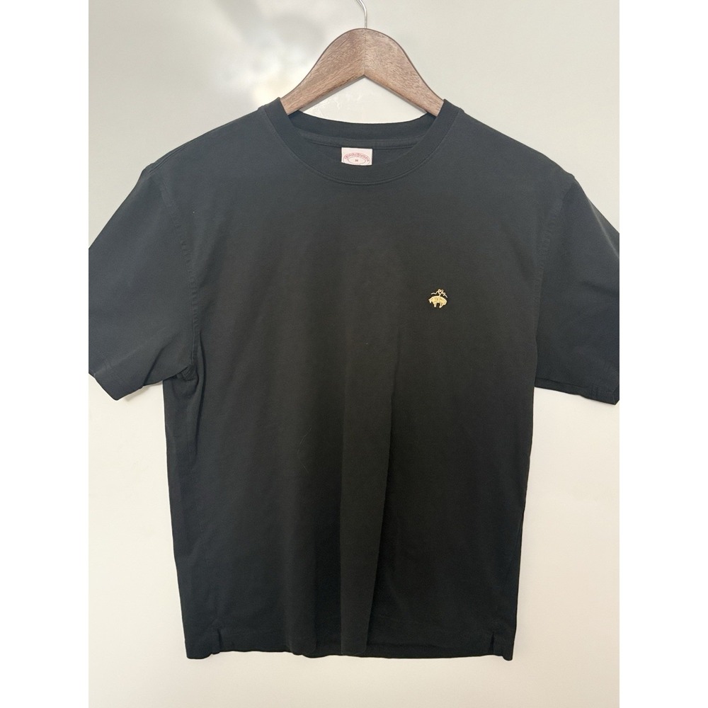Brooks Brothers Classic 1818 Logo Crew Neck T -Shirt Black Sz Men's Medium